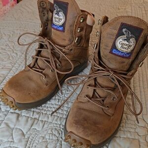 Georgia Boot Tan Leather Lace-Up Boots